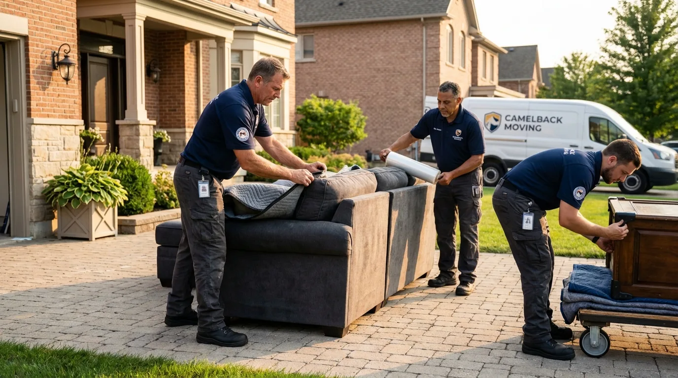 Large estate moving crew wrapping furniture in Kurtistown, HI