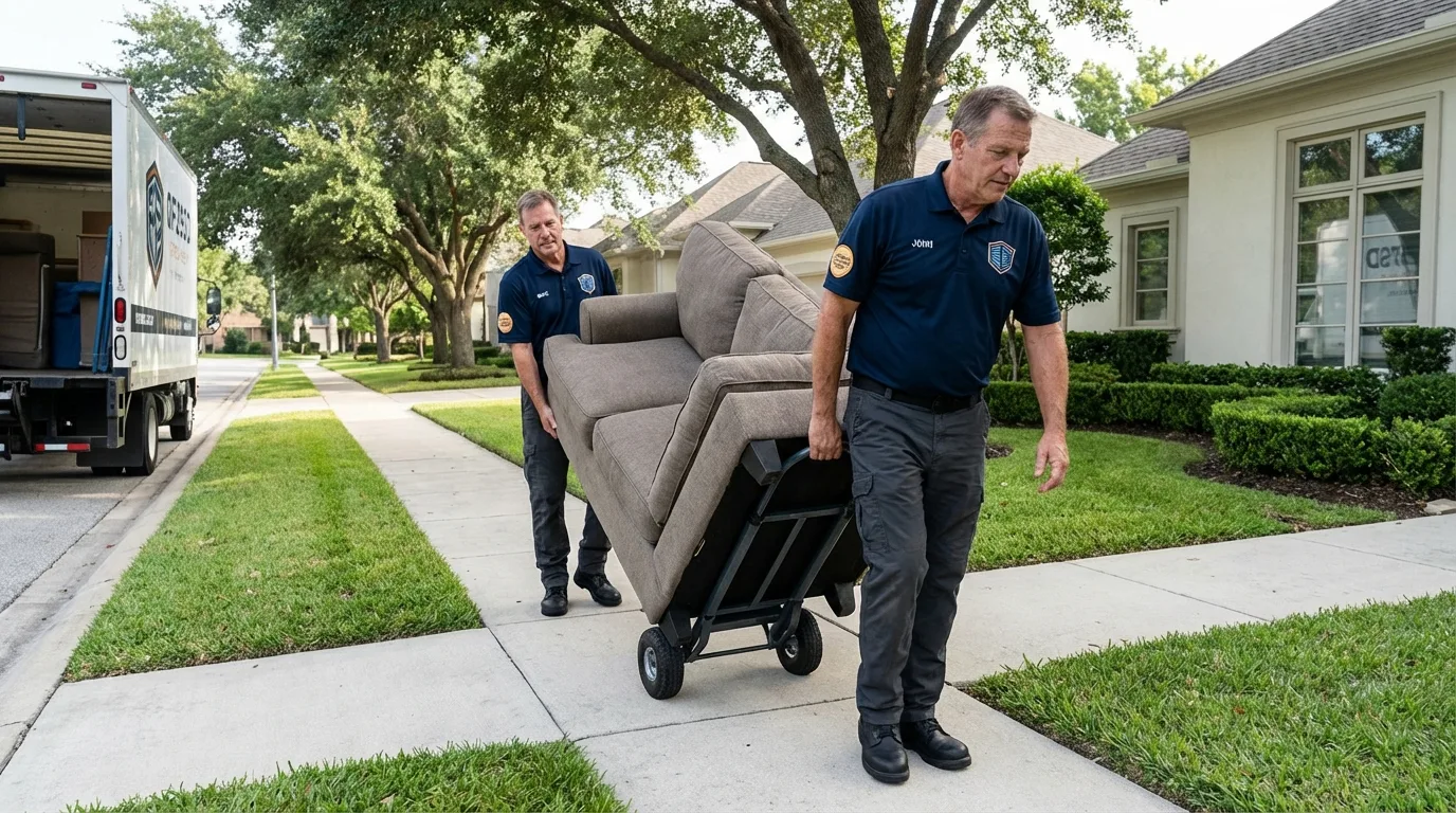 Local residential moving crew loading furniture in Kurtistown, HI