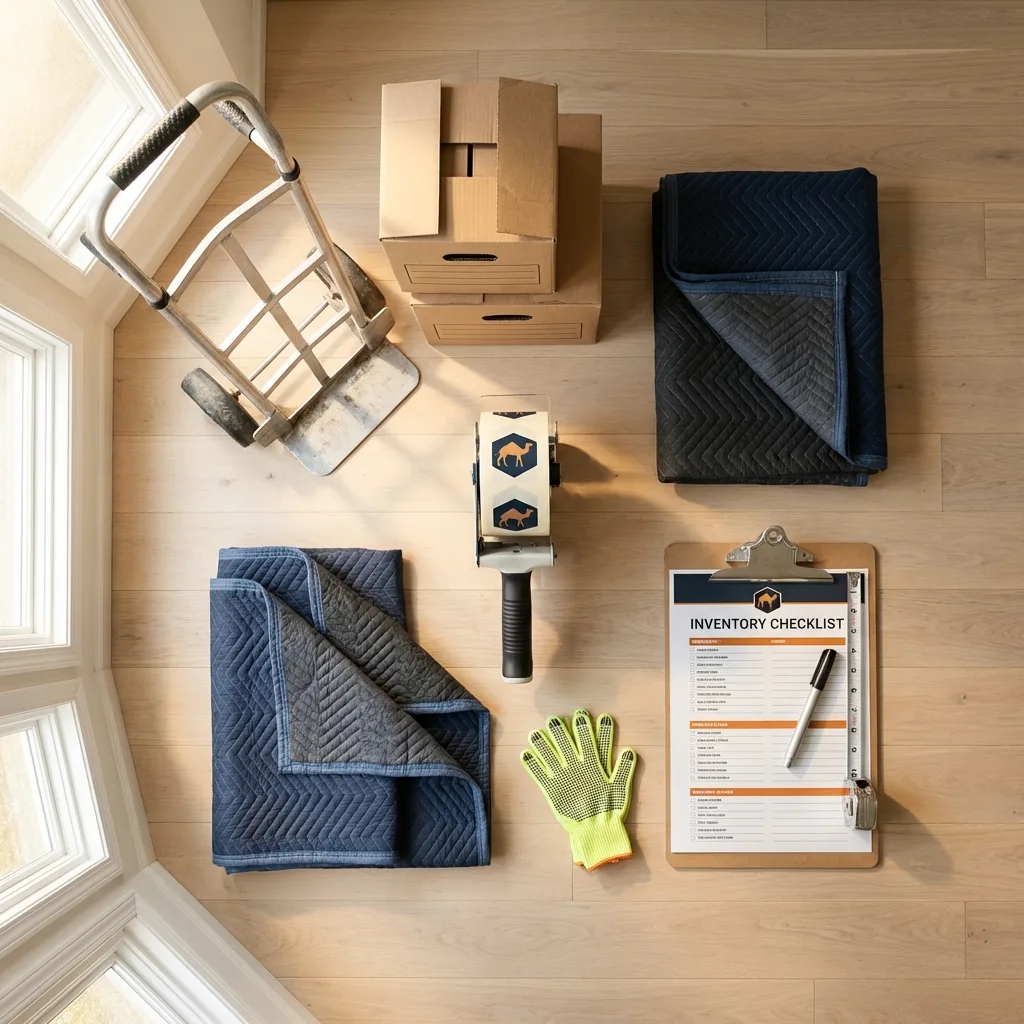 Professional moving supplies and packing materials layout for Kurtistown residential relocations